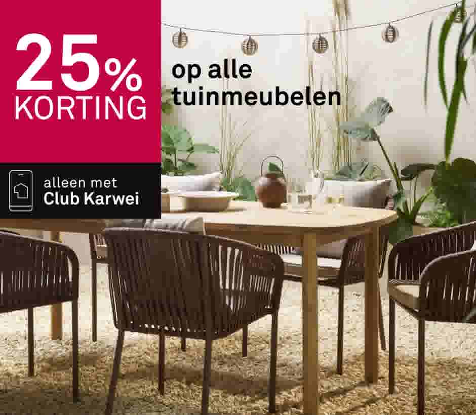 25% korting op alle tuinmeubelen