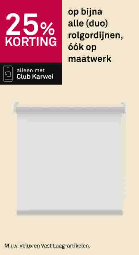 25% korting op bijna alle (duo) rolgordijnen, óók op maatwerk