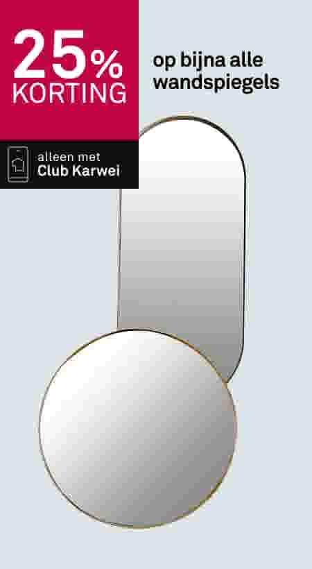 25% korting op bijna alle wandspiegels