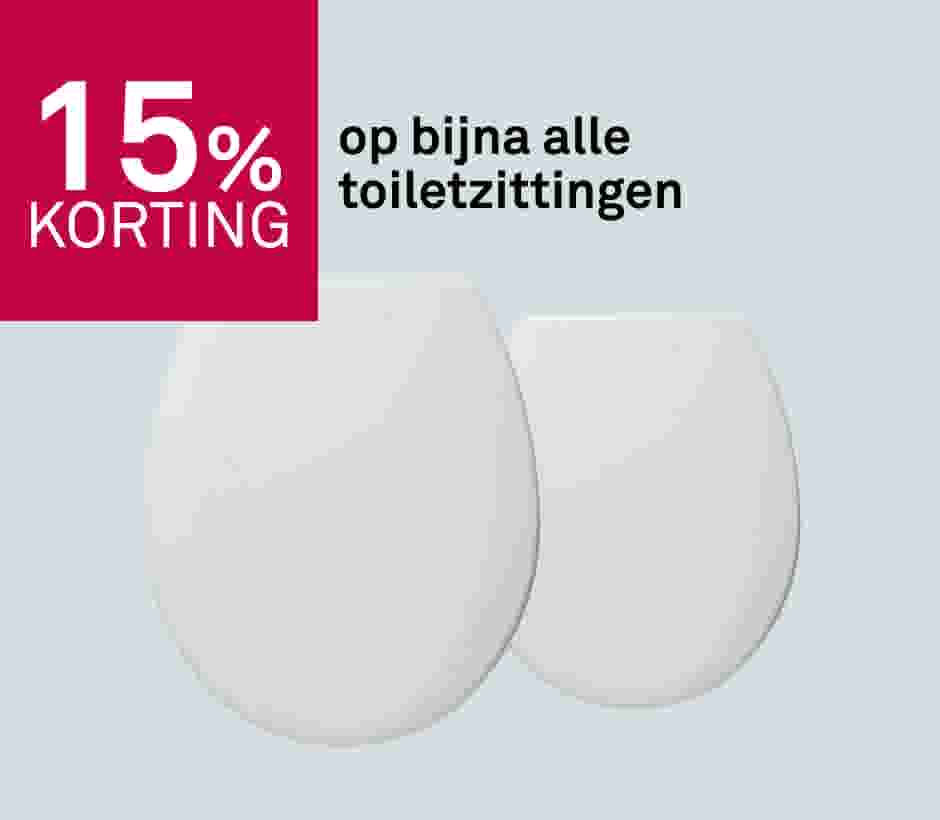 15% korting op bijna alle toiletzittingen