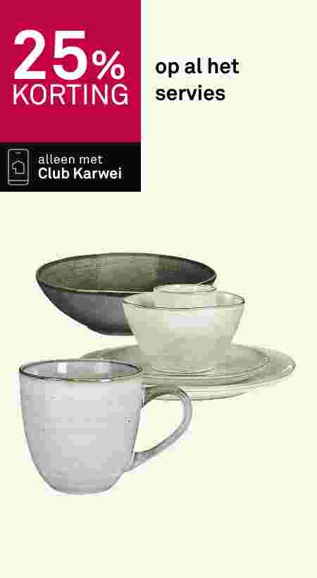 25% korting op al het servies