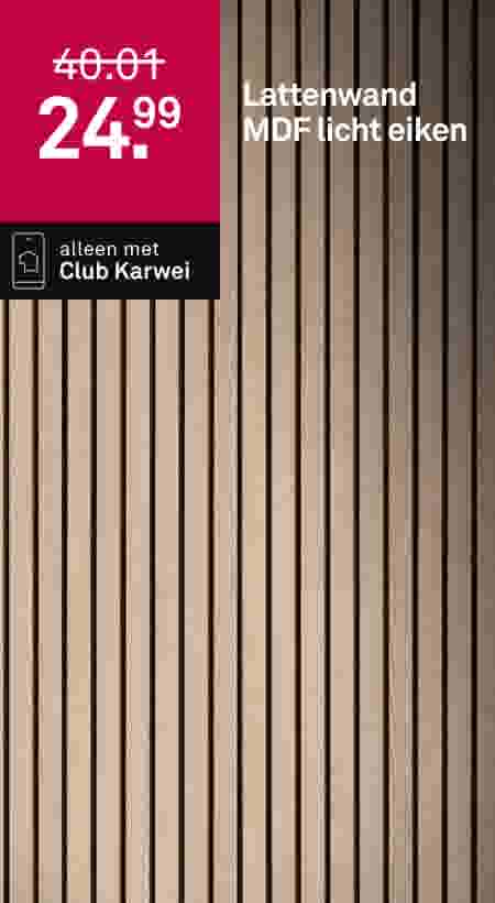 Lattenwnad MDF licht eiken