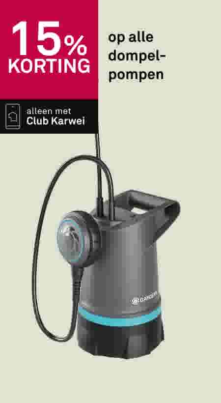 15% korting op alle dompelpompen