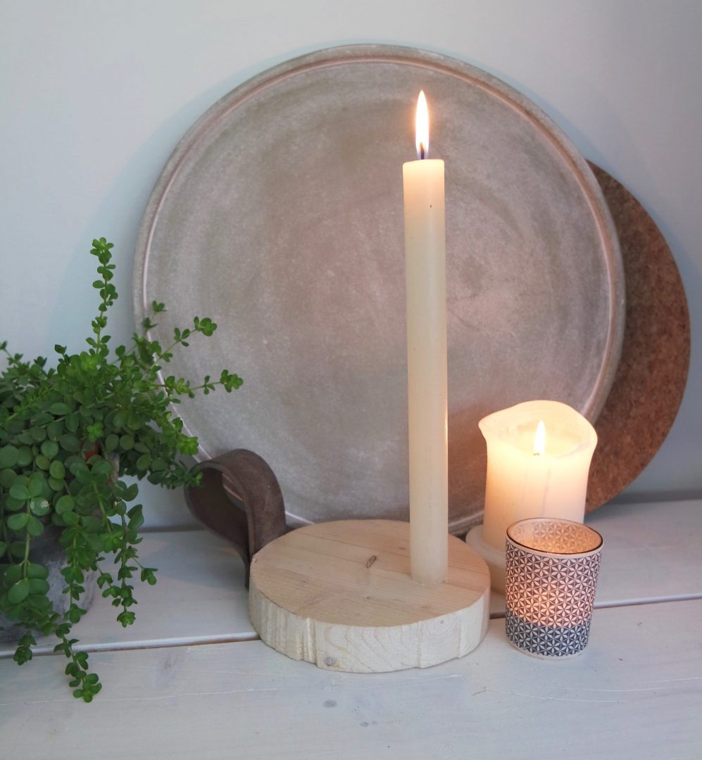 Zo maak je zelf een houten kandelaar