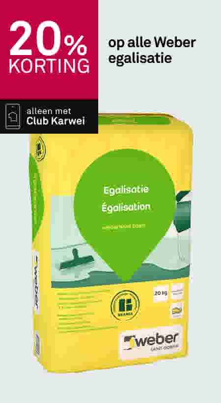 20% korting op alle Weber egalisatie