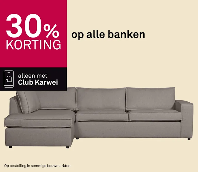 30% korting op alle banken
