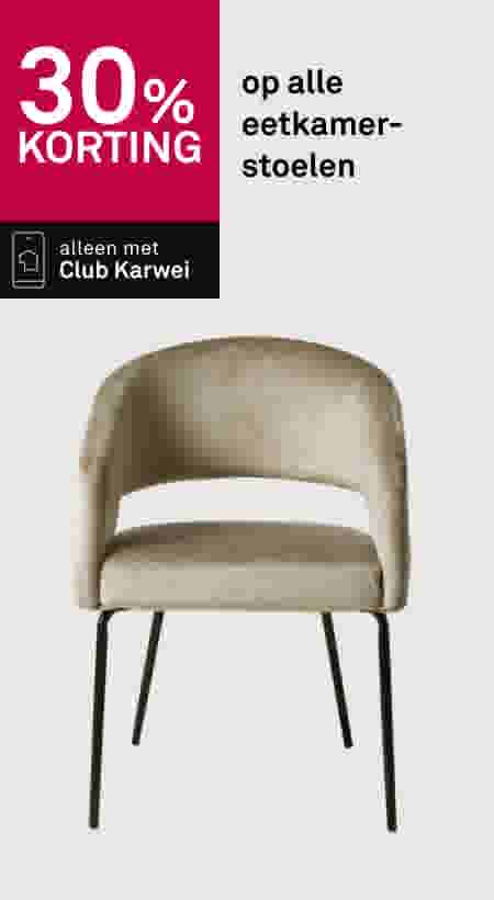 30% korting op alle eetkamerstoelen