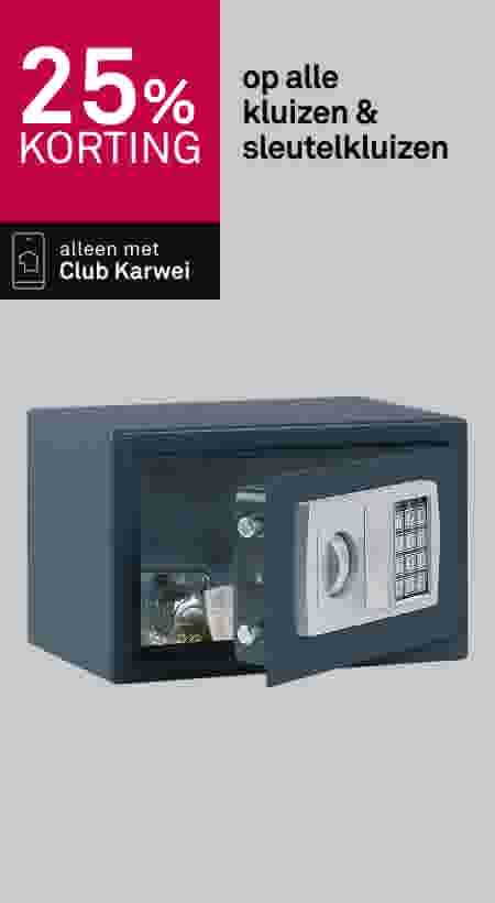 25% korting op alle kluizen en sleutelkluizen