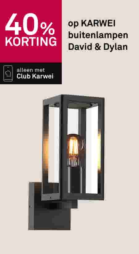 40% korting op KARWEI buitenlampen David & Dylan