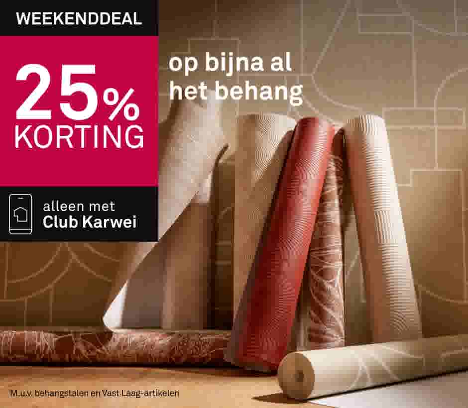 25% korting op bijna al het behang