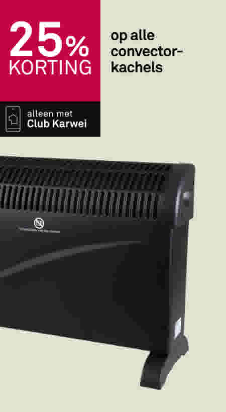 25% korting op alle convectorkachels