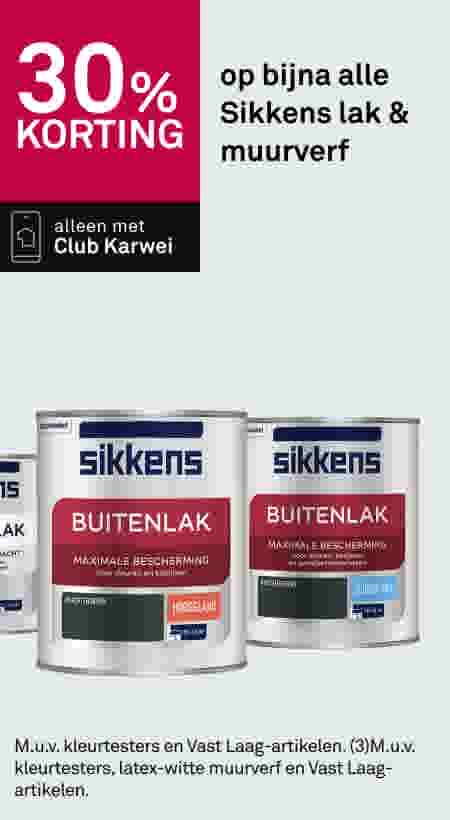30% korting op bijna alle Sikkens lak & muurverf