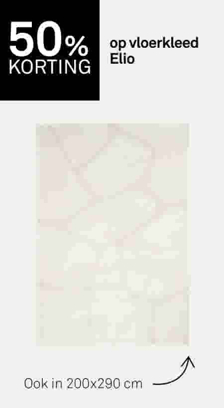 50% korting op vloerkleed Elio