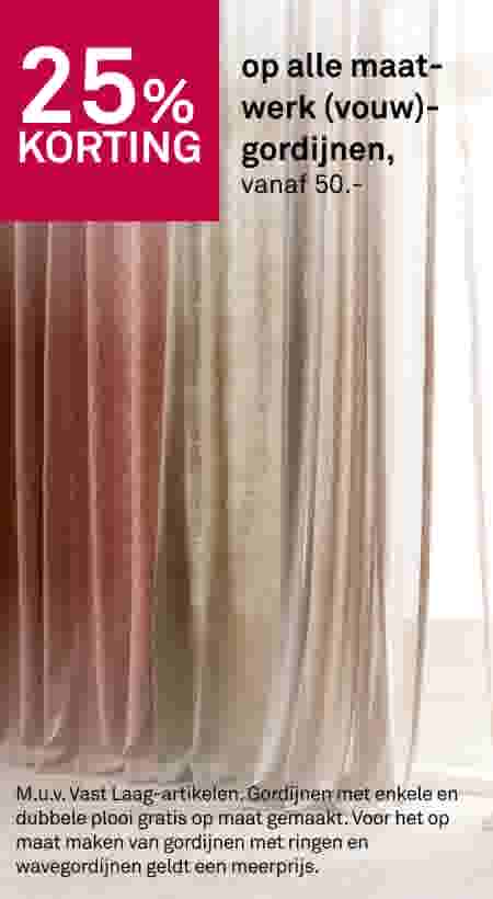 25% korting op alle maatwerk (vouw)gordijnen
