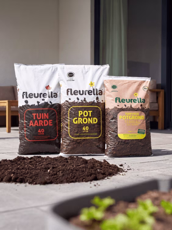 2+1 gratis op Fleurella (turfvrije) potgrond & tuinaarde, 30 en 40 liter