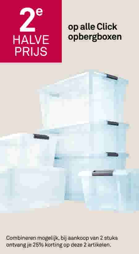 2e halve prijs op alle Click opbergboxen