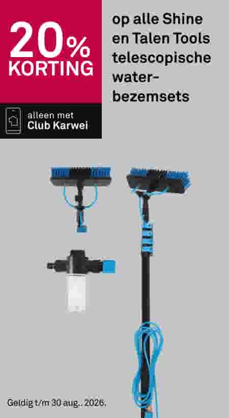 20% korting op alle Shine en Talen Tools telescopische waterbezemsets