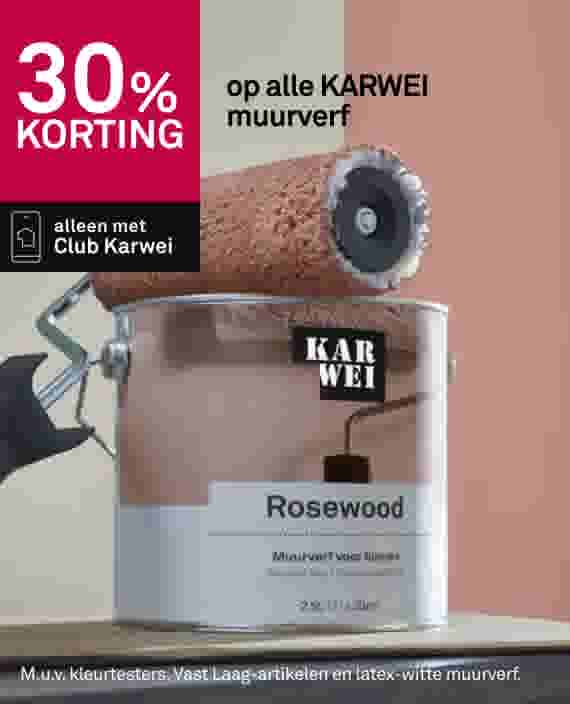 30% korting op alle KARWEI muurverf