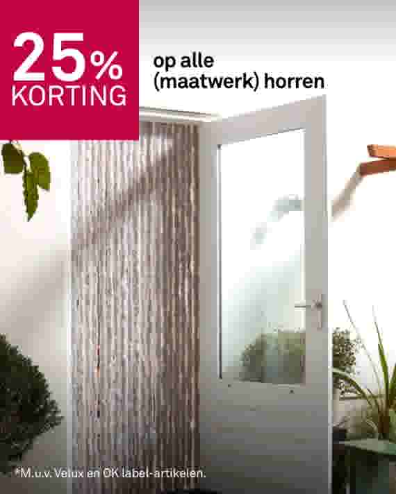 25% korting op alle (maatwerk) horren