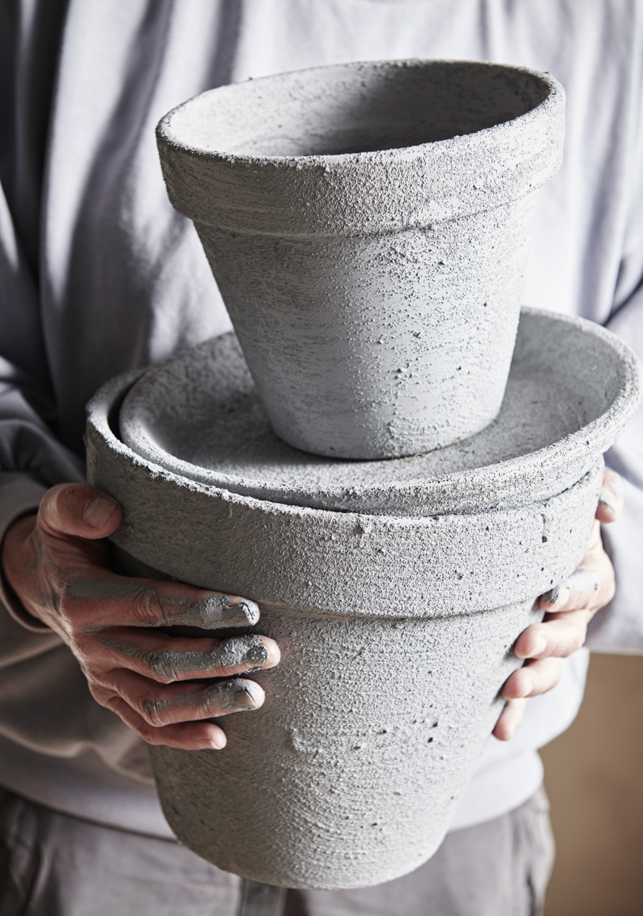 Oude bloempotten pimpen met gips