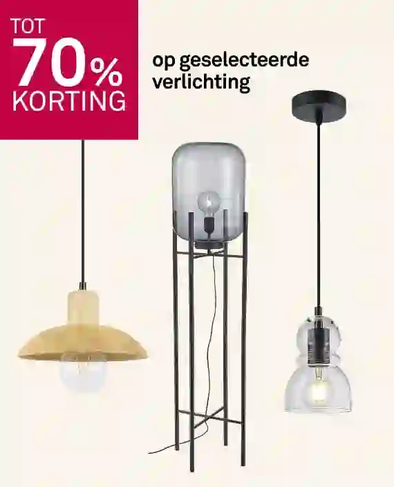 Tot 70% korting op geselecteerde verlichting