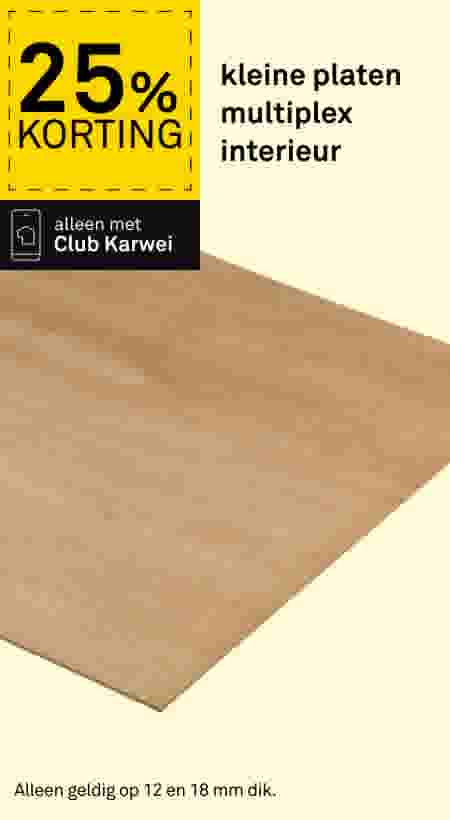 25% korting kleine platen multiplex interieur