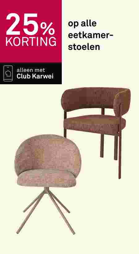 25% korting op alle eetkamerstoelen