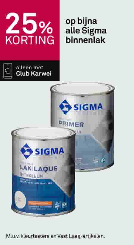 25% korting op bijna alle Sigma binnenlak