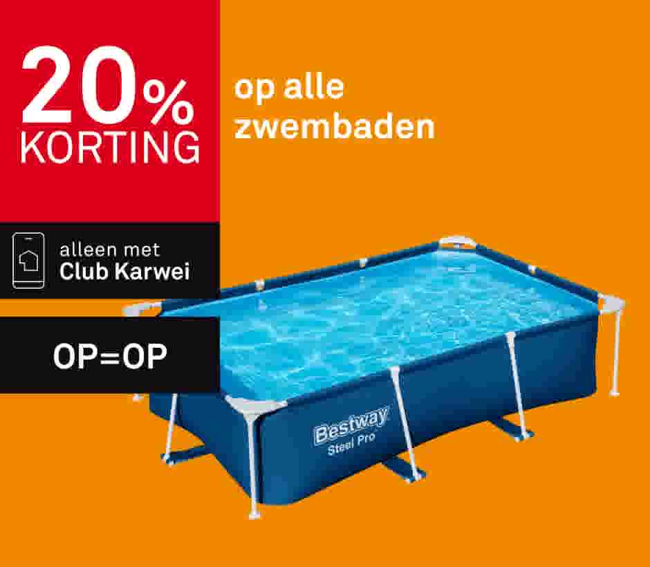 20% korting op alle zwembaden