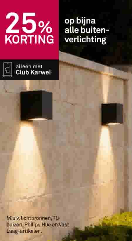 25% korting op bijna alle buitenverlichting