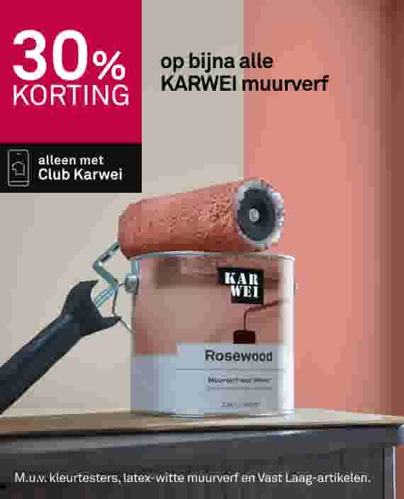 30% korting op bijna alle KARWEI muurverf