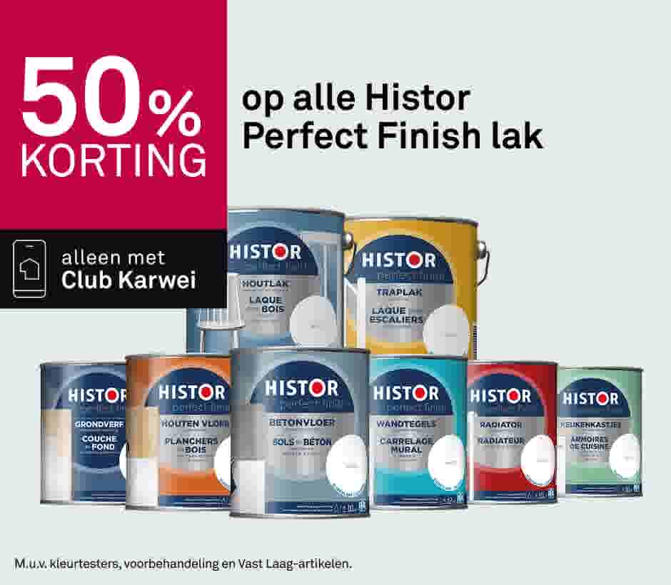 50% korting op alle Histor Perfect Finish lak