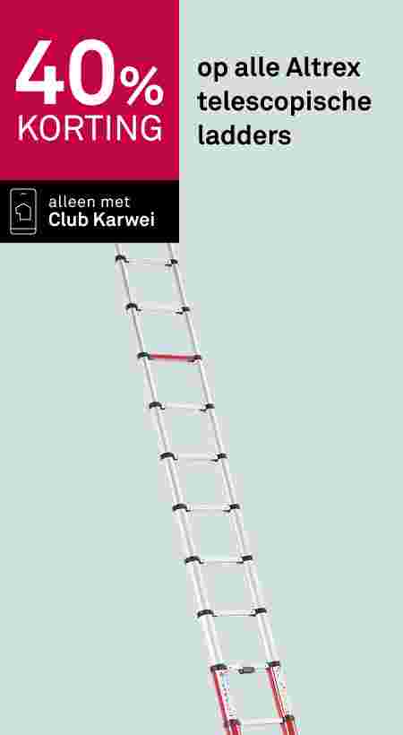 Altrex telescopische ladder in zilver en rood, 40% korting, alleen met Club Karwei.
