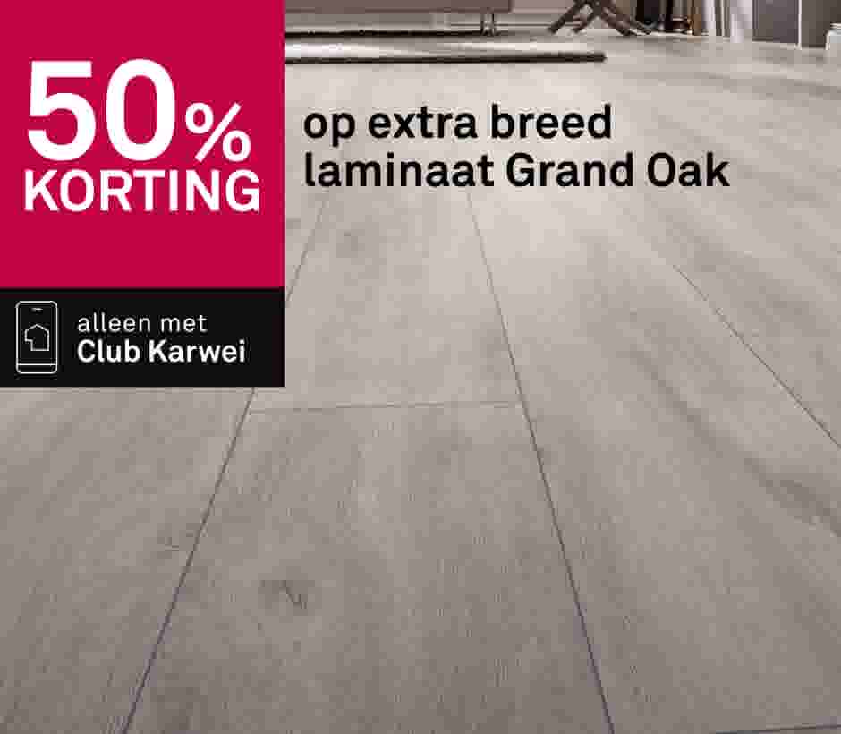 50% korting op extra breed laminaat Grand Oak