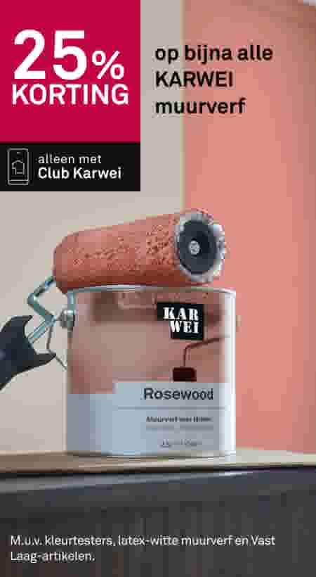 25% korting op bijna alle KARWEI muurverf