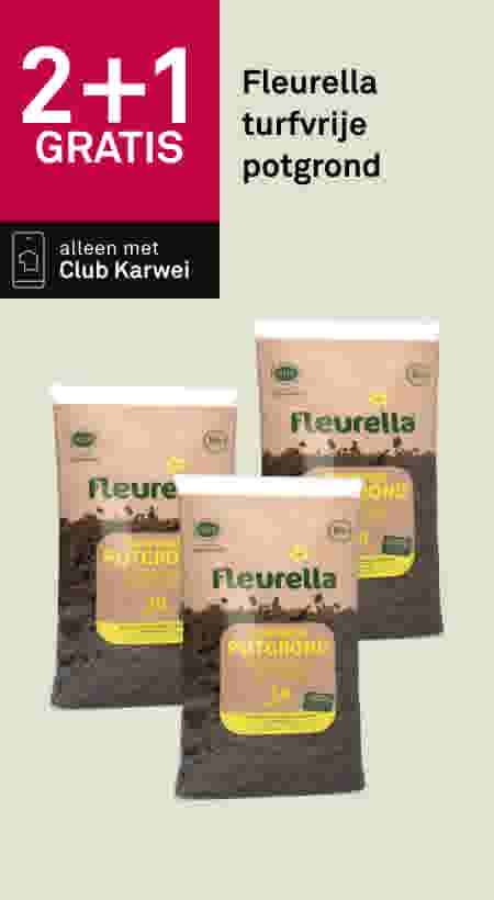 2+1 gratis Fleurella turfvrije potgrond
