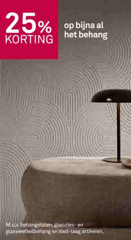 25% korting op bijna al het behang