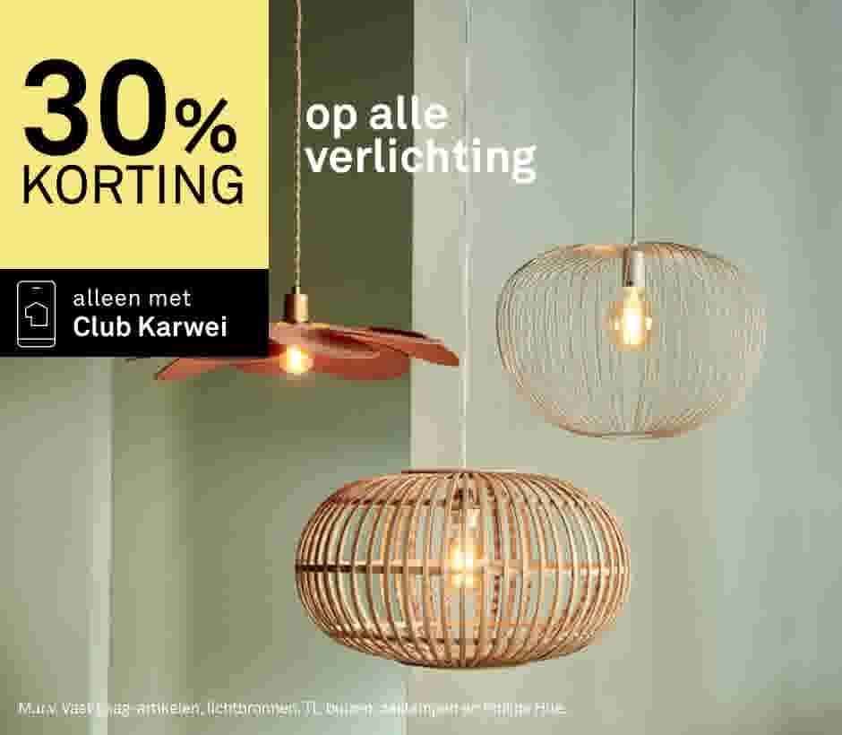 30% korting op alle verlichting