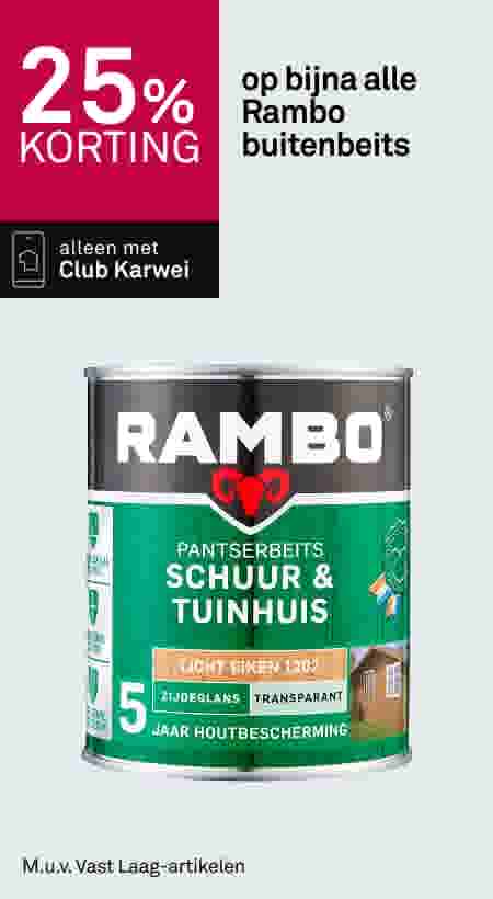 25% korting op bijna alle Rambo buitenbeits