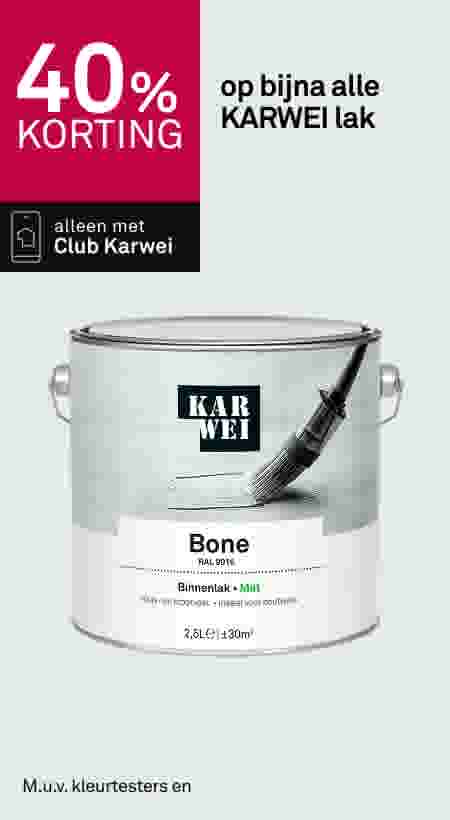 40% korting op bijna alle KARWEI lak