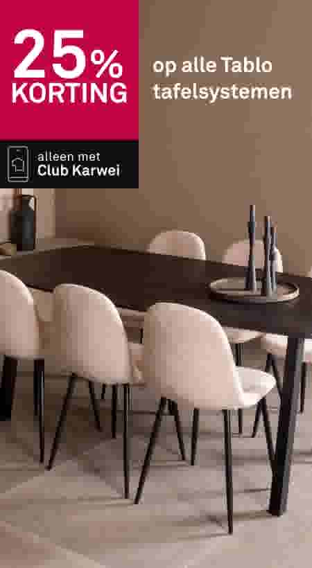 25% korting op alle Tablo tafelsystemen