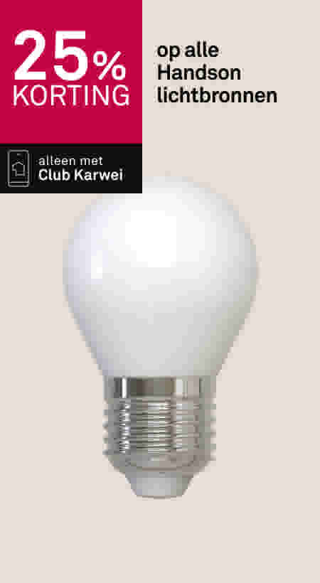 25% korting op alle Handson lichtbronnen