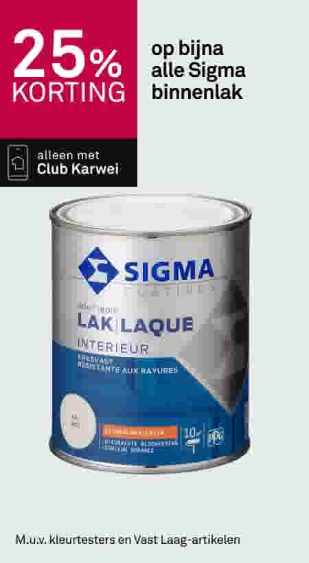 25% korting op bijna alle Sigma binnenlak