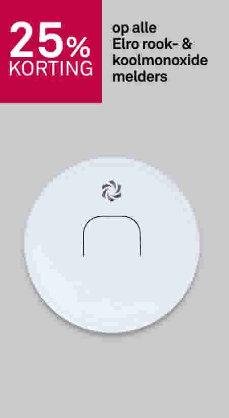 25% korting op alle Elro rook- & koolmonoxidemelders
