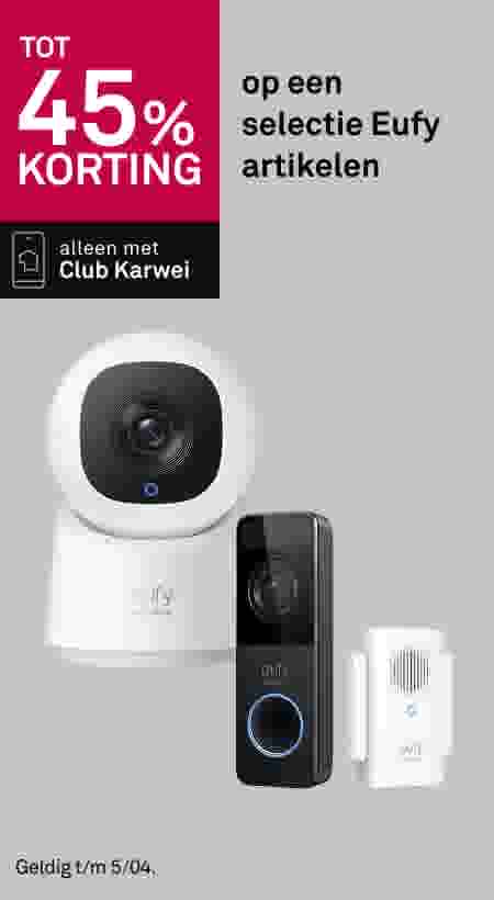Tot 45% korting op een selectie Eufy artikelen