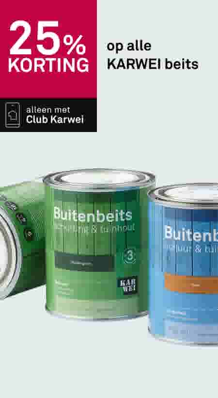 25% korting op alle KARWEI beits