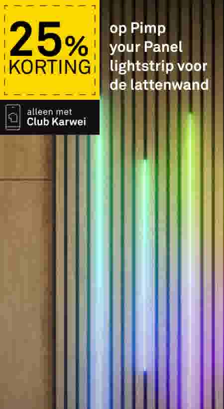 25% korting op Pimp  your Panel lightstrip voor de lattenwand