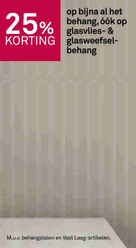 25% korting op bijna al het behang, óók op glasvlies- & glasweefselbehang