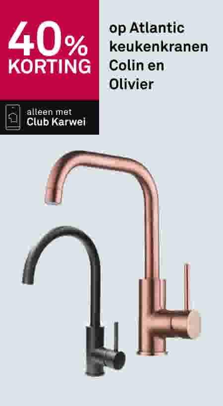 40% korting op Atlantic keukenkranen Colin en Olivier
