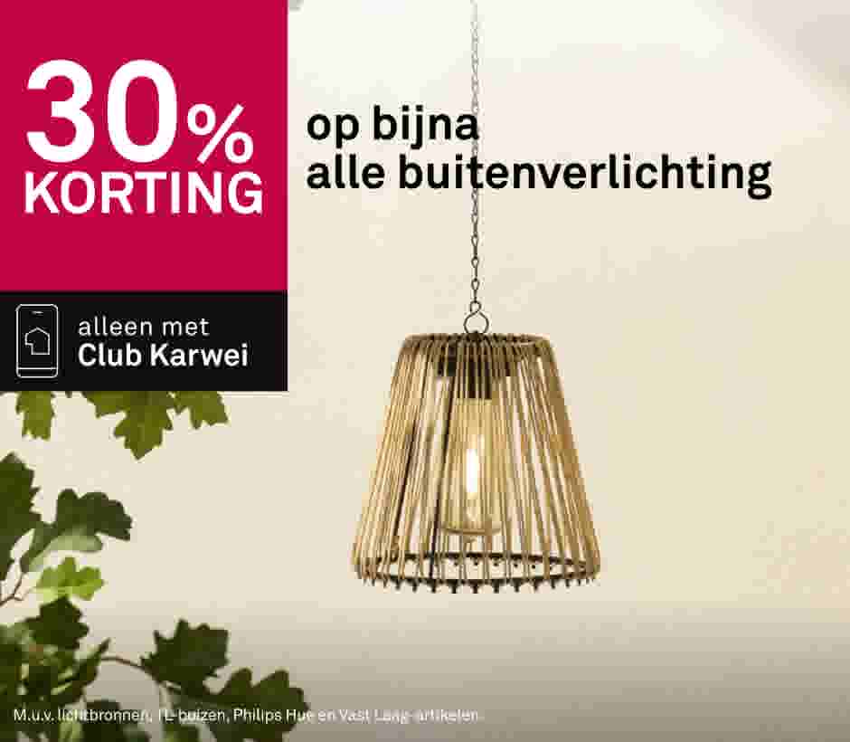 30% korting op bijna alle buitenverlichting